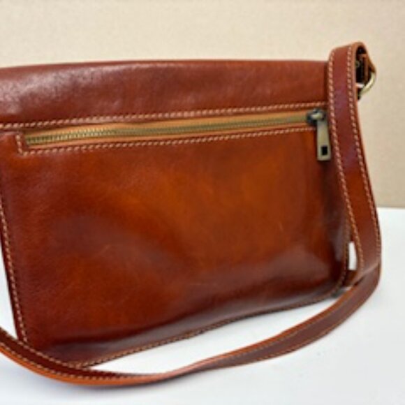 DIVINA FIRENZE Lola Leather Crossbody Bag Brown - Picture 3 of 8